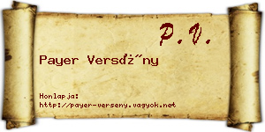 Payer Versény névjegykártya