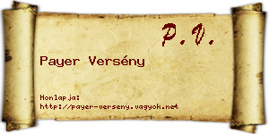 Payer Versény névjegykártya